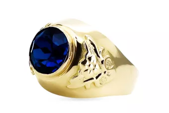 14K Yellow gold Sapphire Ring Vintage Jewlery vrc078y